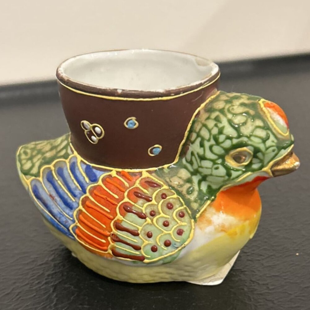Vintage Hand Painted Moriage Japanese Duck Egg Cup